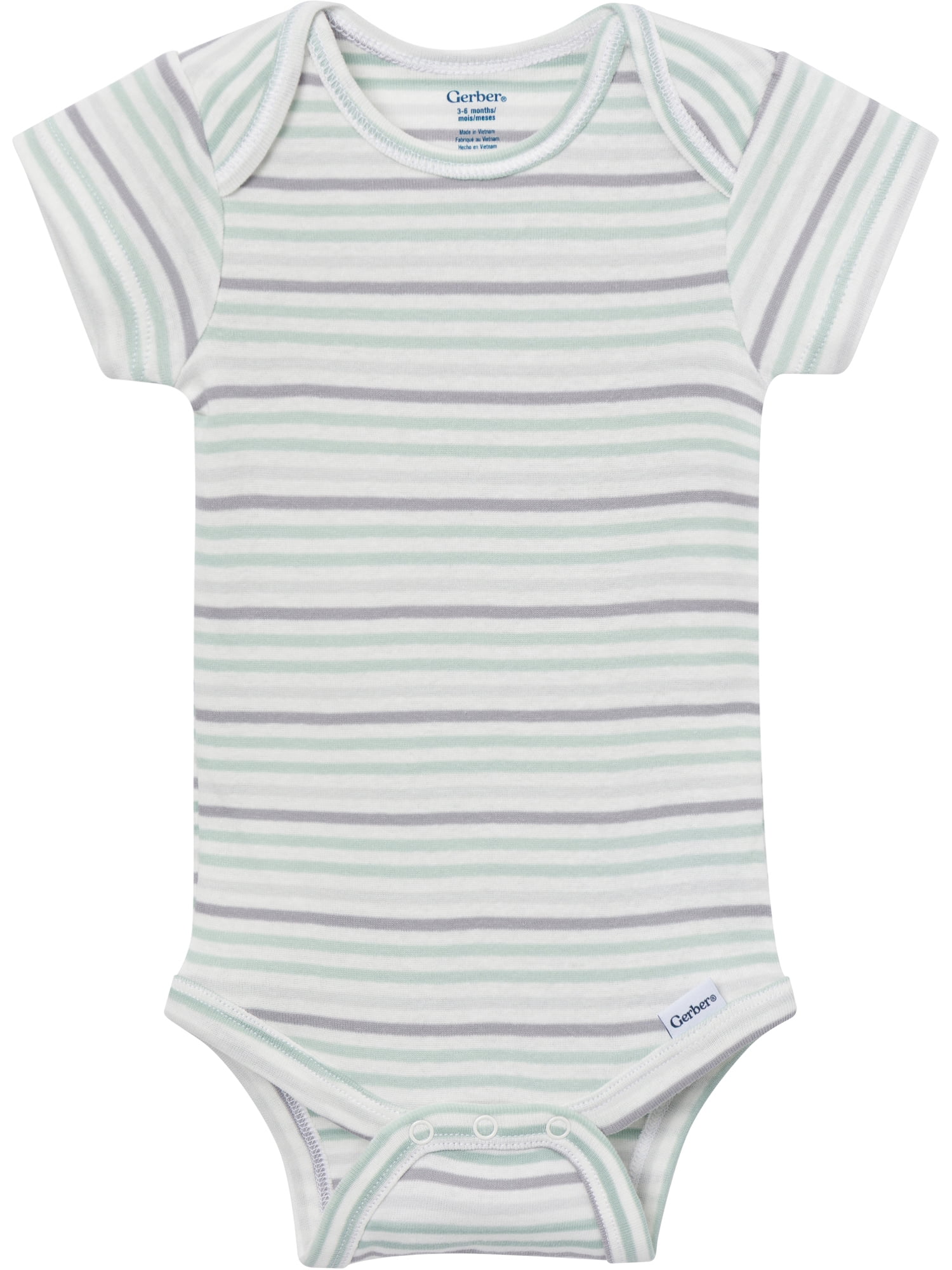 Gerber Baby Neutral Short Sleeve Onesies, 8-Pack, Sizes 0/3 Newborn - 12 Months