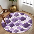 thumbnail image 2 of Round Rugs 5Ft, Purple Geometric Moroccan Round Area Rug Washable Indoor Throw Carpet, Abstract Art Purple Ombre Modern Soft Non Slip Circle Rug for Cabinet Bathroom Home Decor Aesthetic, 2 of 8