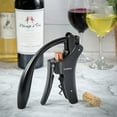 thumbnail image 4 of Ivation Wine Bottle Opener | Manual Handheld Corkscrew with Ergonomic Lever Pump, Standing Vertical Design, Soft Bottleneck Grip, Nonstick Screw & Easy No-Twist Cork Removal | Black & Bronze Stainles, 4 of 8