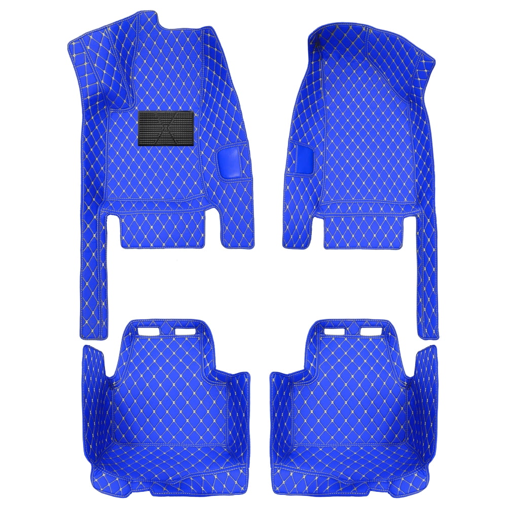 Maidao Car Floor Mats Fits for Chevrolet for Volt 2011-2019 Automotive Floor Mats (with Pocket) And All Weather Protection Floor Liners Blue