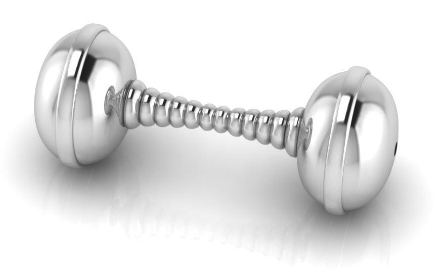 silver plated baby rattle