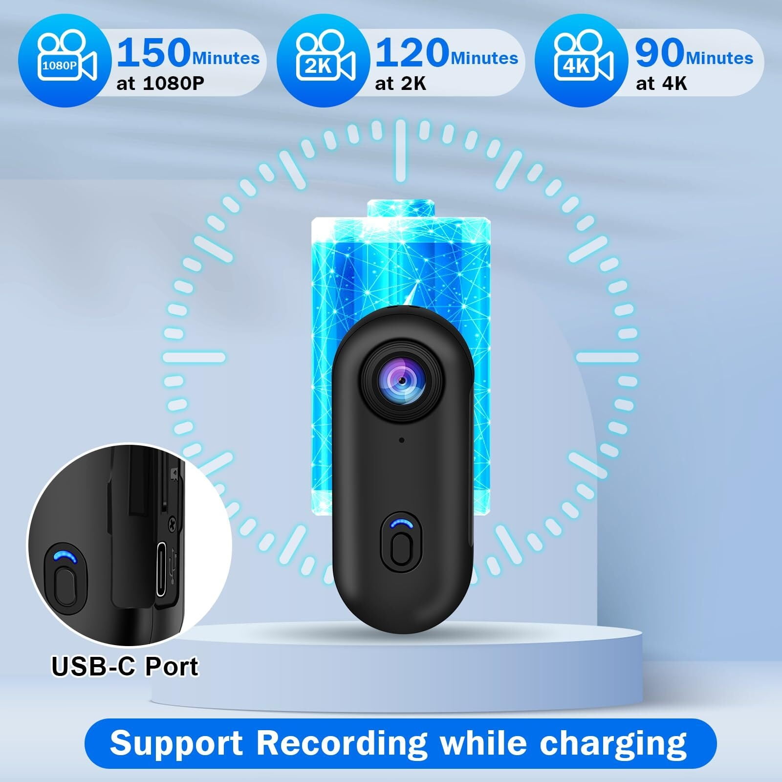 I3 4K Thumb Action Camera, Tiny Size, Mount Anywhere, Small Body