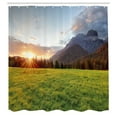 thumbnail image 3 of Ambesonne Rural Shower Curtain, Sunrise On Mountains Image, 69"Wx84"L, Multicolor, 3 of 5