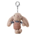 thumbnail image 1 of HEVIRGO 1PC 16cm Plush Keychain Overalls Dress-up Long Ear Rabbit Animal Doll Plush Toy Backpack Decor Lovely Stuffed Bunny Doll Plush Key Chain Accessories Christmas Gift, 1 of 10