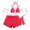 Hot Pink, variant on Womens Two Piece Swimsuit 3 Piece Solid Color Split Bikini Set Sporty Athletic Swimwear for Training Beach,Blue S