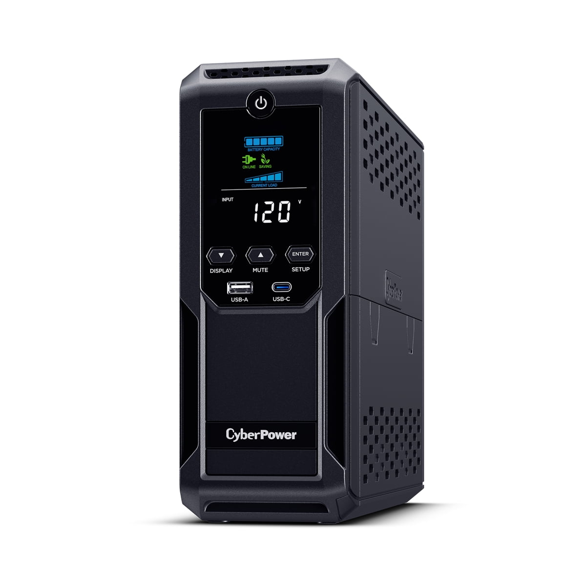 CyberPower BRG1500AVRLCD2 Intelligent LCD UPS Systems - 1500VA/900W, 57 - 120 VAC, NEMA 5-15P, Mini-Tower, 12 Outlets