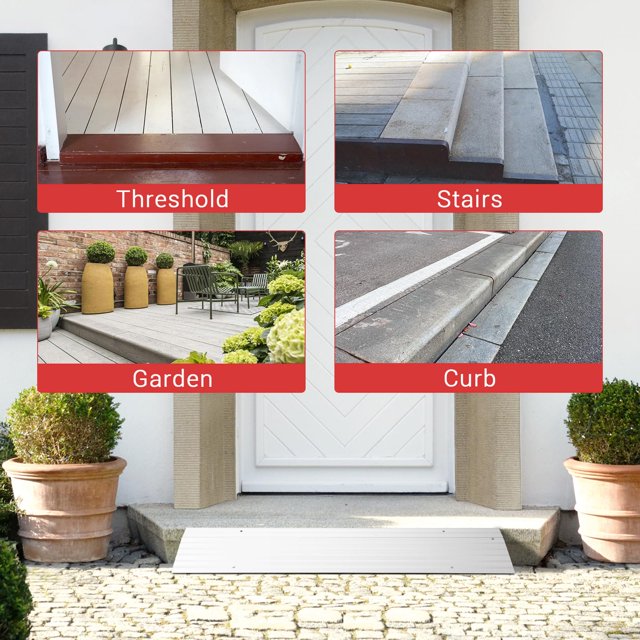 GloryStar Rise Threshold Ramps for Doorways, Portable Door Ramps, 700 Lbs Capacity, Adjustable Aluminum Entry Ramp for Wheelchairs, Scooters, Walkers, and Power Chairs