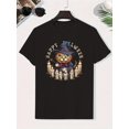 thumbnail image 1 of Halloween T-shirt - Cute Witch Cat Design with Broomstick - Lightweight Cotton Kids Top for Halloween Party Outfit - Easy-Care Boys Clothing ( to Early Teens) - Happy Halloween Graphic Tee, 1 of 6
