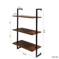 thumbnail image 6 of Noble House Kova 39" Metal Storage Wall Shelves, 3-Tier and 2-Tier Set with Hooks, Wooden Display Organizer, Walnut, 6 of 12
