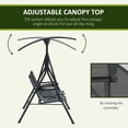 thumbnail image 4 of Outsunny 2 Person Porch Swing with Canopy, Storage Table, Cup Holder, Gray, 4 of 10