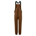 thumbnail image 5 of Women's Overalls Loose Fit Comfy Winter Jumpsuit Cozy Soft Sherpa Lined Adjustable Straps Fuzzy Overalls with Pocket Khaki 2XL, 5 of 6