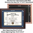 thumbnail image 2 of GraduationMall Certificate Documents Diploma Frame Cherry Real Wood with Navy Blue Mat 8.5 x 11 /11 x 14, 2 of 6