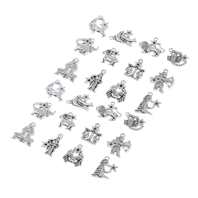 24 Piezas Colgantes De Plata De Los De Los Colgantes Para El Collar De Cadena De La De Bricolaje Macarena Colgantes de aleación de plata tibetana