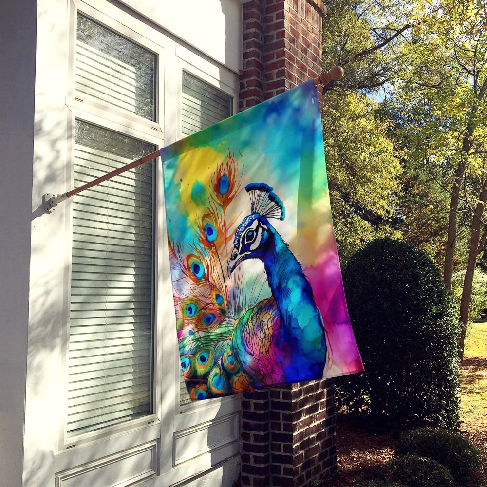 Hippie Animal Peacock House Flag 28 in x 40 in