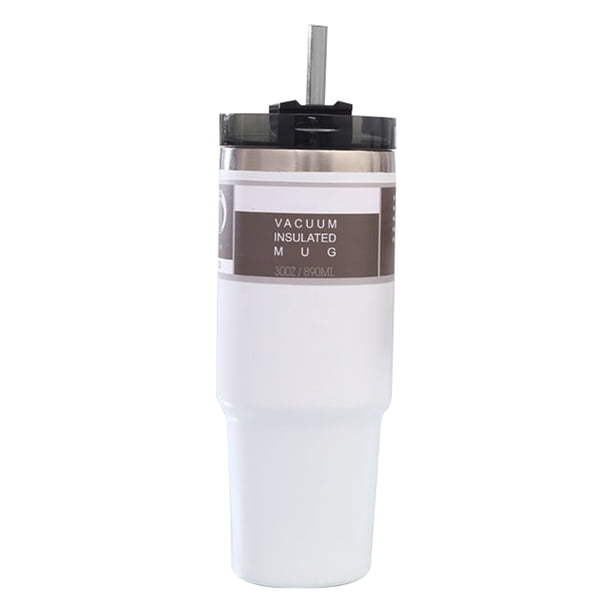 Taza térmica de acero inoxidable 304 con pajita para el hogar