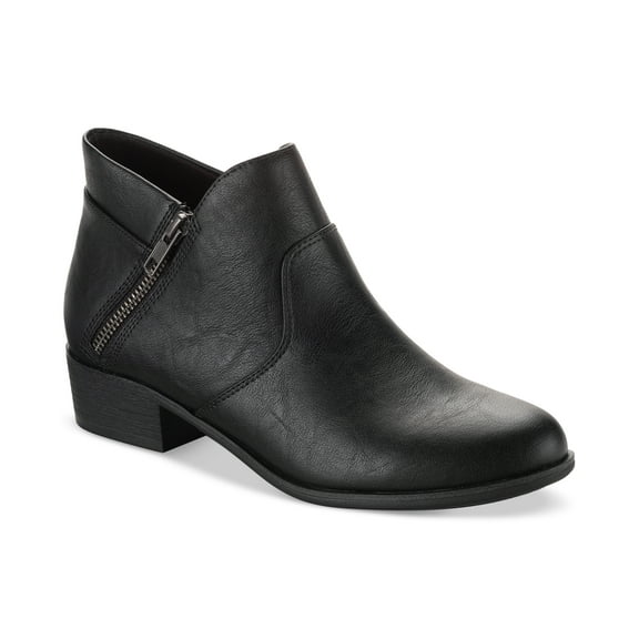 Sun Stone Womens Adelinee Double-Zip Ankle Boot Black 6.5M