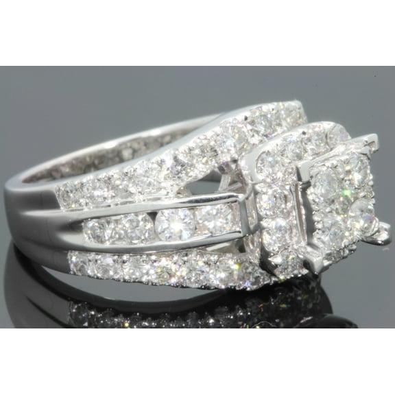 10K WHITE GOLD 2.75 CARAT WOMEN REAL DIAMOND ENGAGEMENT RING WEDDING RING BRIDAL