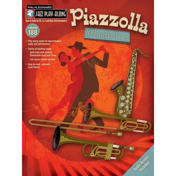 Piazzolla - Ten Favorite Tunes: Jazz Play-Along Series, Volume 188 (Book/Online Audio) (Paperback)