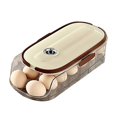 thumbnail image 2 of sunsanly Automatic Rolling Egg Container Fridge Storage Box Food Grade BPA Free Transparent Stackable Fridge Organizer with Lid, 2 of 8