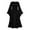 H-Black451, variant on FEIFLY Women Gothic Solid Color Patchwork Long Dresses With Punk Style And Large Swing Dress Festival Clothing