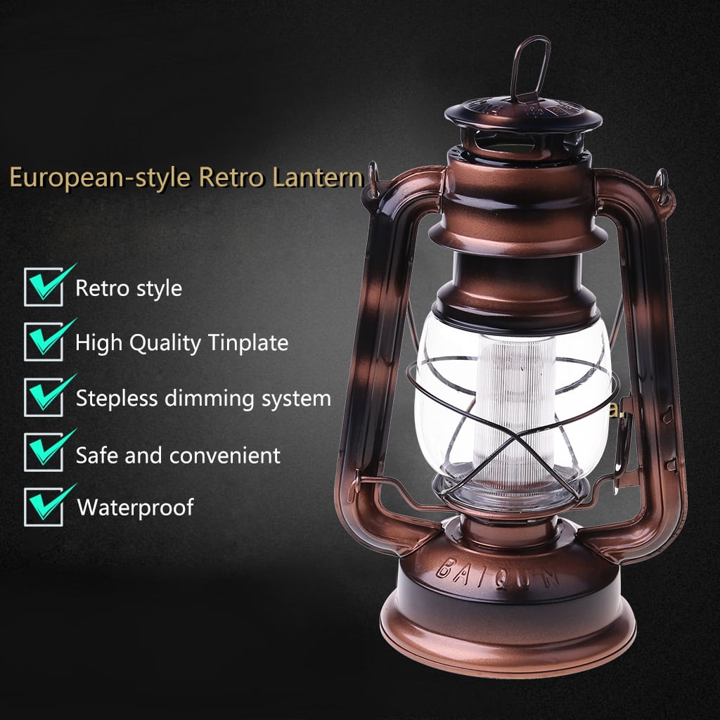 Led Light Vintage Style Wind Lantern Electronic Handheld Night Lamp for Islamic Muslim Ramadan Party Decoration