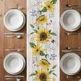 thumbnail image 6 of Sunflower Table Runner - 48 Inch Long, Kitchen Dining Table Runner Dresser Scarves, Botanical Flowers Floral Bee Butterfly Wooden Farmhouse Decor for Coffee Tables Wedding Party Banquet, 6 of 8