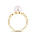 thumbnail image 2 of ANGARA Solitaire Japanese Akoya Cultured Pearl Bypass Ring with Diamonds in 14K Yellow Gold for Women | June Birthstone, Birthday, Anniversary, Jewelry Gift for Women | Pearl Ring, 2 of 8