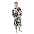 thumbnail image 1 of Leveret Mens Robe Soft Micro Fleece Plush Shawl Collar Bathrobe Cow Size L/XL, 1 of 4