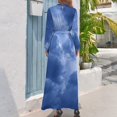 thumbnail image 3 of Blue Cloudy Sky Texture Women's Long Dress Long Sleeves Dress Vintage Dresses Party Maxi Dress High Waist Dress, 3 of 4