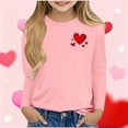 thumbnail image 2 of LckLvx Boys Girls Valentine's Day Shirts Heart Graphic Long Sleeve T-Shirts Kids Lightweight Casual Blouse, 2 of 4