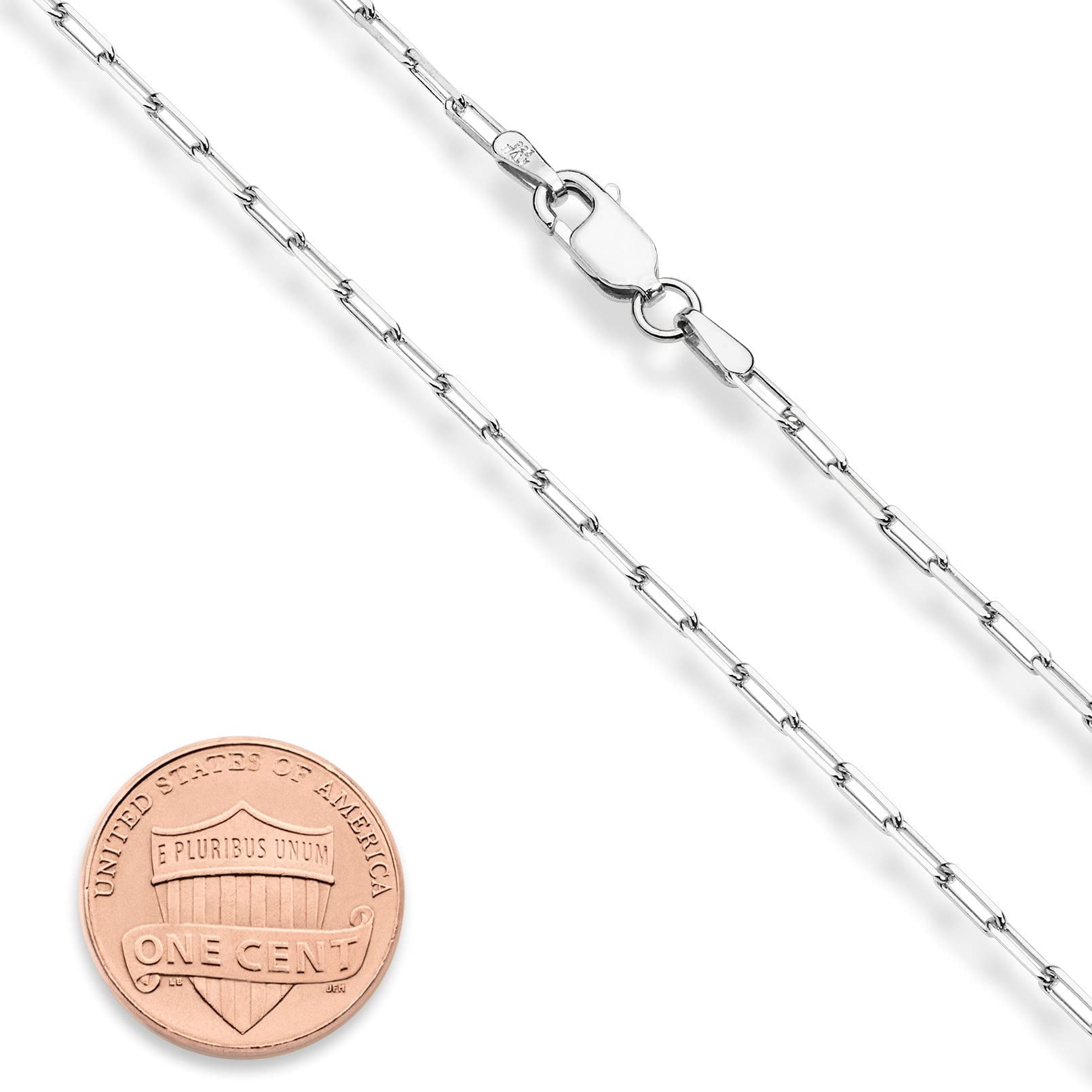 Miabella Solid 925 Sterling Silver Italian 2mm Paperclip Link Chain Necklace for Women, Made in Italy (Length 18 Inches (women's average length))