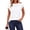 White, variant on Women's Cap Sleeve T Shirts Casual Cotton Loose Fit Crew Neck Summer Tee Basic Tops for Women