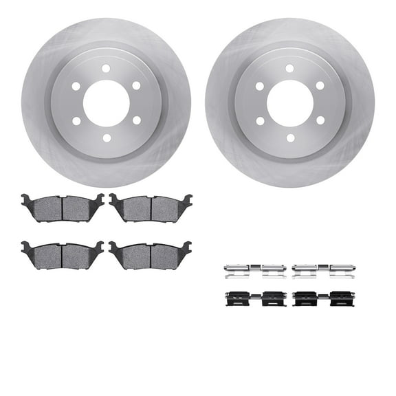 Dynamic Friction Company Rear Brake Rotors with 5000 Advanced Brake Pads includes Hardware 6512-99804