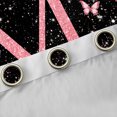 thumbnail image 4 of Homewish Monogrammed M Female Black Out Curtains, Cartoon Pink Kawaii Butterfly Curtains Pack of 2 (42x63 Each), Glitter Stars Diamond Bedroom Curtains, Blackout Curtains Decor, 4 of 6
