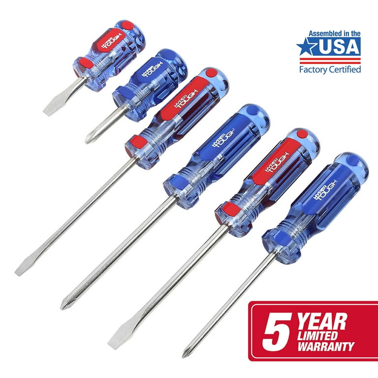 Hyper Tough 6-Piece Acetate Handle Screwdriver Set with