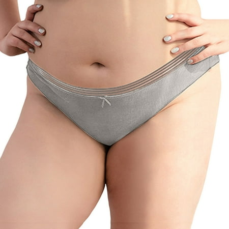 Icvfdpl Womens Underwear Plus Size Lace Stretch Hipster Casual Daily Panties For Women Grey L