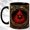 Black, variant on Stained Glass Cardinal Coffee Mug, Bird Nest Mug, Ceramic 11 oz