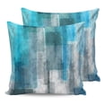 thumbnail image 7 of Outdoor Throw Pillow Cover Retro Rustic Turquoise Blue and Grey Waterproof Cushion Covers 2 Pack Modern Abstract Art Pillow Cases Home Decoration for Patio Garden Couch Sofa, 7 of 7