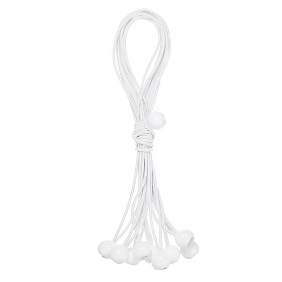 Uxcell 10-Pack Ball Bungee Cords, 15 Inch High Elastic Canopy Tarp Tie Down Bungee Balls for Tent/Cargo Holding [White]