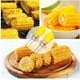 thumbnail image 5 of Soporte para maíz en la mazorca, acero inoxidable de calidad alimentaria Brochetas de maíz en la mazorca con mango de silicona para fiestas de barbacoa Brochetas de shish kebab Adepaton HMHZ447-1, 5 of 7