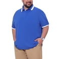 thumbnail image 4 of INSPIRE CHIC Men's Big & Tall Contrast Color Short Sleeve Button Down Work Formal Polo Shirts 6XL Royal Blue, 4 of 4