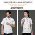 thumbnail image 3 of Algodón chef uniforme de manga corta de verano camisas para hombres chet chaqueta delantal botones Sweat Bands for Grill Restaurant Bar Shop Cafes Blanco M Speravity HA012099-06, 3 of 7