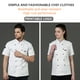thumbnail image 3 of Camisas de manga corta de verano de algodón chef para hombres Chaqueta de chef delantal Botones Sweat Bands for Grill Restaurant Bar Shop Cafes White XL sidaley HA012099-08, 3 of 7
