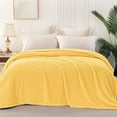 thumbnail image 3 of Whale Flotilla Twin Size Fuzzy Fleece Blanket, 60"x80" Fluffy Warm Soft Jacquard Bed Blankets for Fall Winter, Lightweight and Cozy, Yellow, 3 of 11
