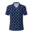 thumbnail image 2 of Daiia Nautical Themed Simple Anchors Pattern Men’s Polo Shirts,Solid Deck Shirt,Classic Fit, Breathable Cotton Polo for Casual and Sport Wear-3X-Large, 2 of 7