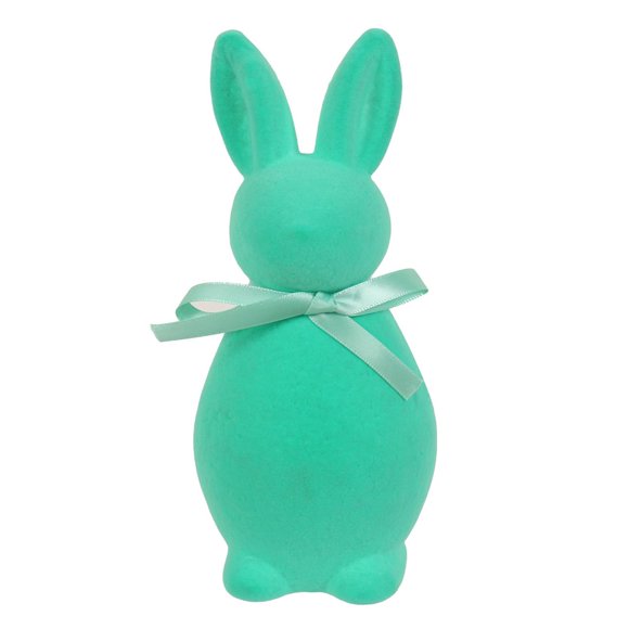 DEELLEEO Easter Decorations - 5.5inch Pastel Flocked Bunny Kit - Spring Table Centerpieces Indoor Decor - Bunnies Decoration Set for Home & Party Red 2pcs