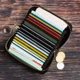 thumbnail image 4 of Tnobhg Men Wallet Large Capacity Smooth Faux Leather Zipper Closure Organ Shape Multi Pockets Credit Card Holder Card Organizer, 4 of 8