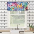 thumbnail image 3 of Pink Butterfly Curtains Valances for Home Decor Rainbow Butterflies Galaxy Stars Window Treatment for Living Room Bedroom Bathroom 54 by 18 in, 1 Panel, 3 of 6