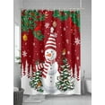 thumbnail image 5 of Red Snowman Christmas Extra Long Shower Curtain Set, Waterproof Shower Curtains for Bathroom, Xmas Tree Snowflake Balls Washable Fabric Cloth Bath Curtain for Bathtub with Hooks 72x96 Inches, 5 of 6