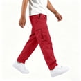 thumbnail image 6 of Zeophrasy Children's Solid Color Loose Casual Fashionable Elastic Waist Casual Sports Workwear Pants Kids, 6 of 8